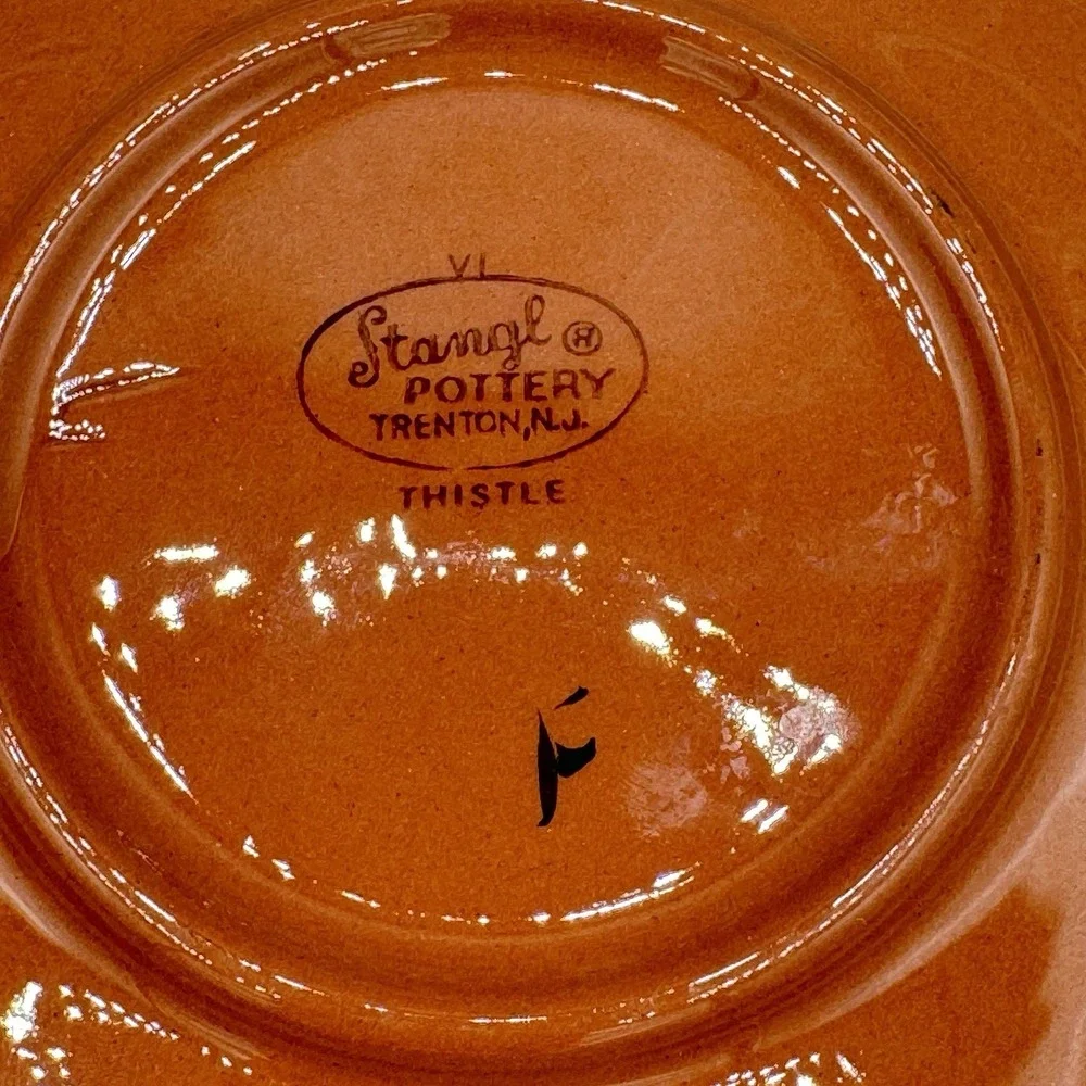 Stangl Pottery Pink Thistle Side Plates Bread Butter Set of 6 Vintage Cottagecor